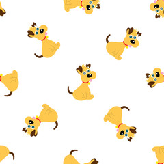 Obraz premium dog seamless pattern