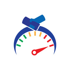 Handshake Speed Logo Icon Design