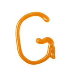 Single letter made of sauce isolated