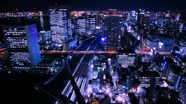 東京夜景　タイムラプス　ズームアウト
