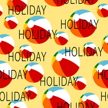 Holiday Beach Ball Seamless Pattern