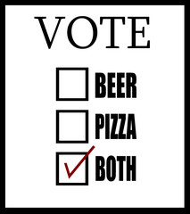 funny beer and pizza ballot