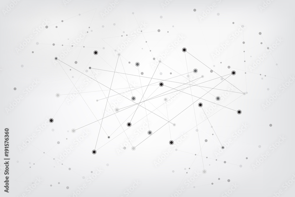 Aufkleber Abstract technology background.Geometric vector background. Global network connections with points and lines.