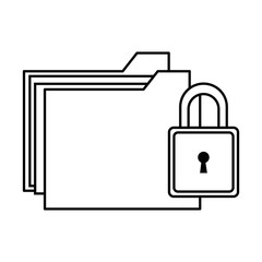 folder document with padlock vector illustration design