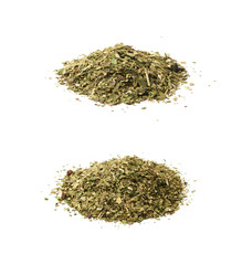 Pile of mate tea leaves isolated