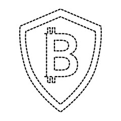 shield with bitcoin icon vector illustration design