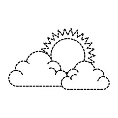 summer sun with clouds vector illustration design
