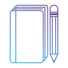 text book with pencil vector illustration design
