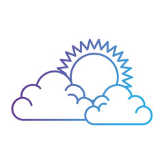 summer sun with clouds vector illustration design