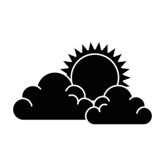 summer sun with clouds vector illustration design