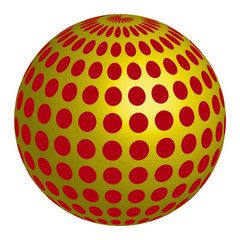 Abstract yellow Circle  Logo Design Vector. Yellow circle with red dots