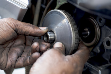 Indian mechanic close up shot