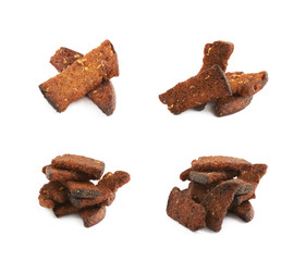 Pile of bread sticks isolated