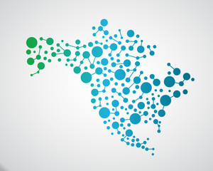 North America Connections. Vector Illustration