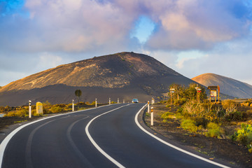 Incredible landscape on the island of lanzarote. Canary Islands. Spain