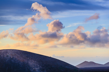 Incredible landscape on the island of lanzarote. Canary Islands. Spain