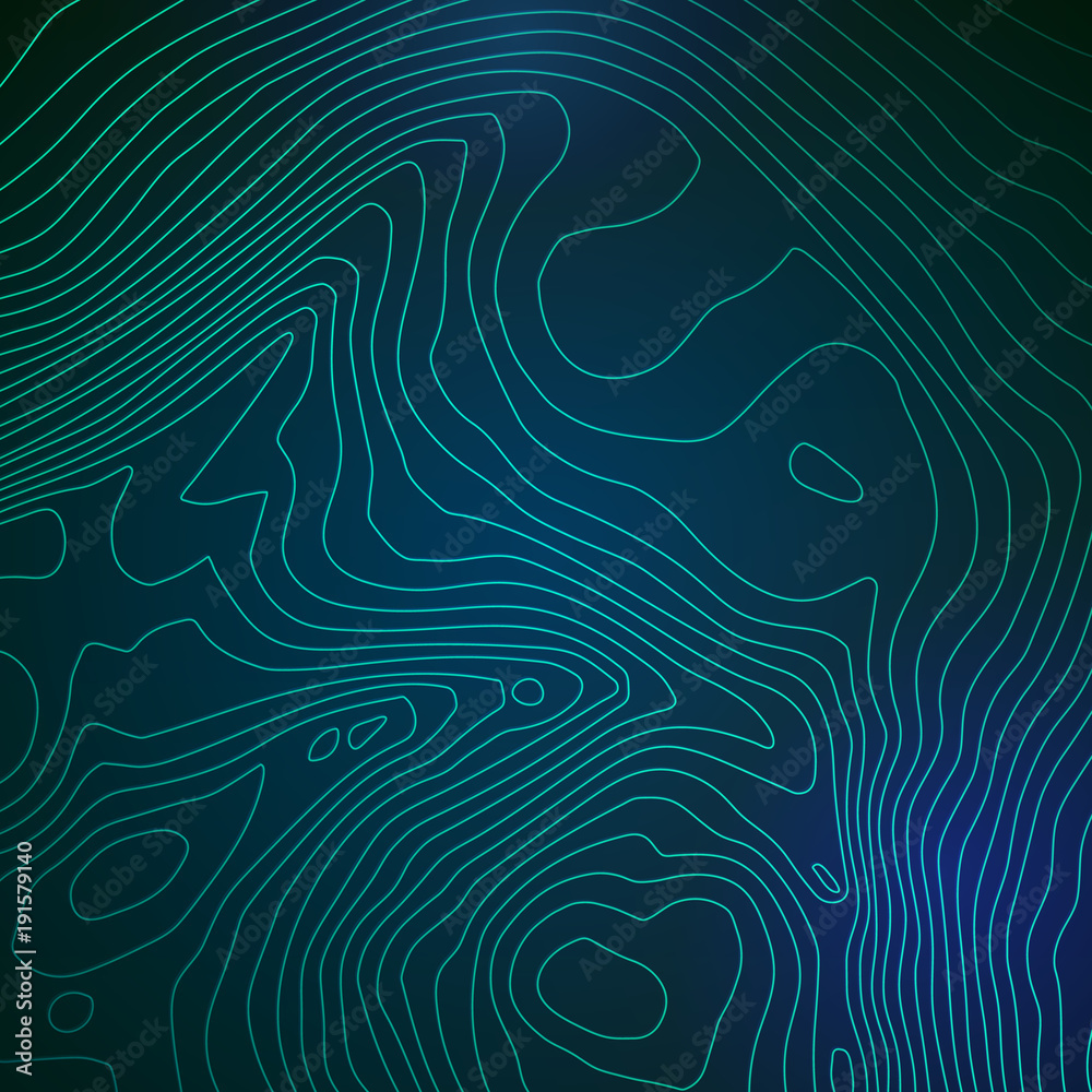 Aufkleber Topographic map colorful abstract background with contour lines