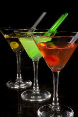 Collection of colorful cocktails