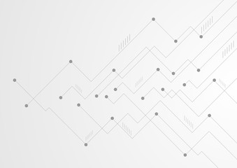 Abstract grey tech circuit board lines chip background