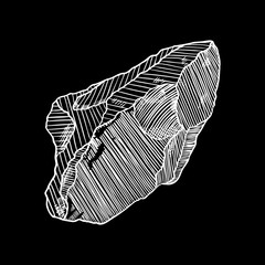 Stone isolated. Crystal, diamond, gold, nugget. Crystal stone and gem stone precious. Vector.