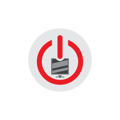 Tv Power Logo Icon Design