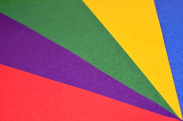 Colored triangles made of paper