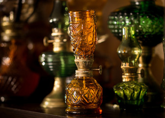 Small orange kerosene lamp