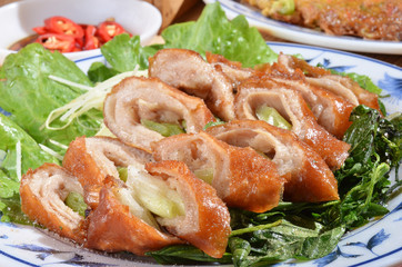 Delicious Chinese food - Crispy large intestine