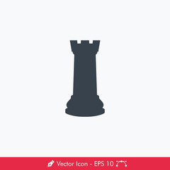 Obraz na płótnie Canvas Rook Icon / Vector (Chess Pieces/Chessman) 