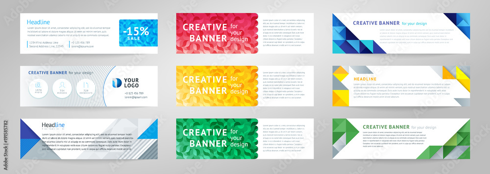 Canvas Prints vector set of abstract horizontal banner