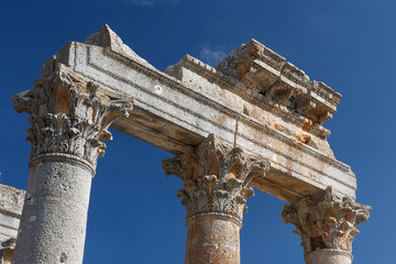 Ruins of the ancient town Diokaisareia in Uzuncaburc village, Turkey