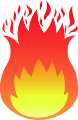 燃え盛る炎　グラデーション