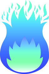燃え盛る青い炎　グラデーション