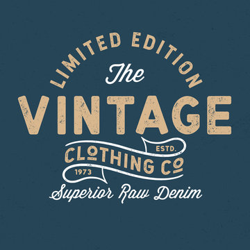 Vintage Clothing Co. & Superior Raw Denim - Tee Design For Print