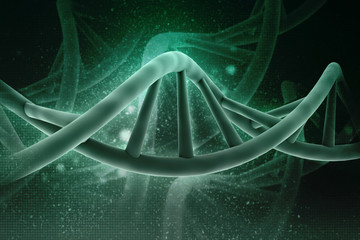 3d render of dna structure, abstract background