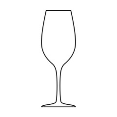 Wineglass Silhouette isolated on White Background. Vector