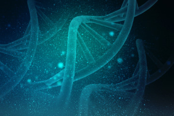 3d render of dna structure, abstract background
