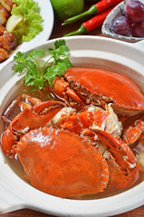 Chinese cuisine braised crab and chinese vermicelli