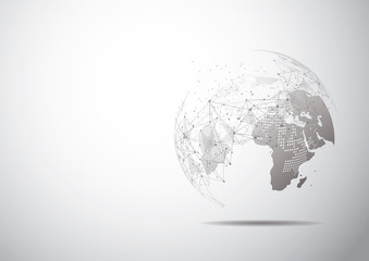Global network connection. World map point and line composition concept of global business. Vector Illustration