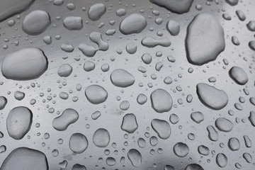 drops of water on steel