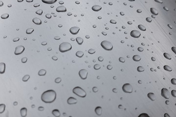 drops of water on steel