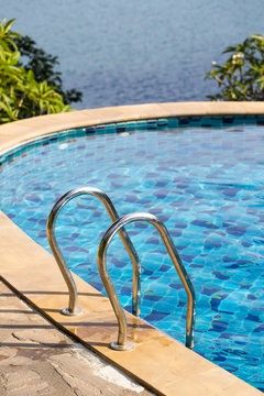 Swimming pool near the sea in island Koh Phangan, Thailand