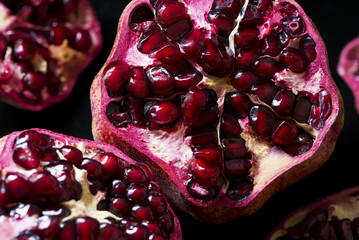 Detail of an open pomegranate