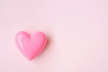 Pink heart on pink background for Valentine's Day