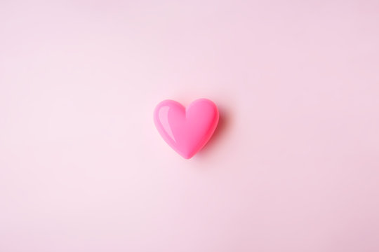 Pink Heart On Pink Background For Valentine's Day