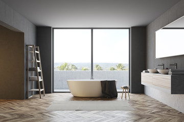 Gray bathroom interior