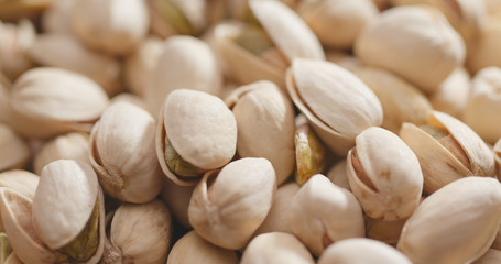 Roasted stack of pistachios
