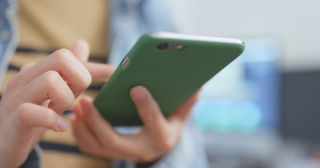 Woman using smart phone