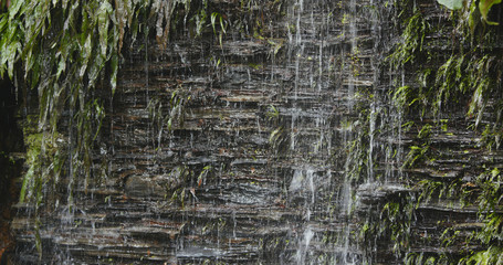 Wall stones and water fall