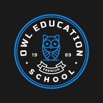 owl - vector logo/icon illustration label
